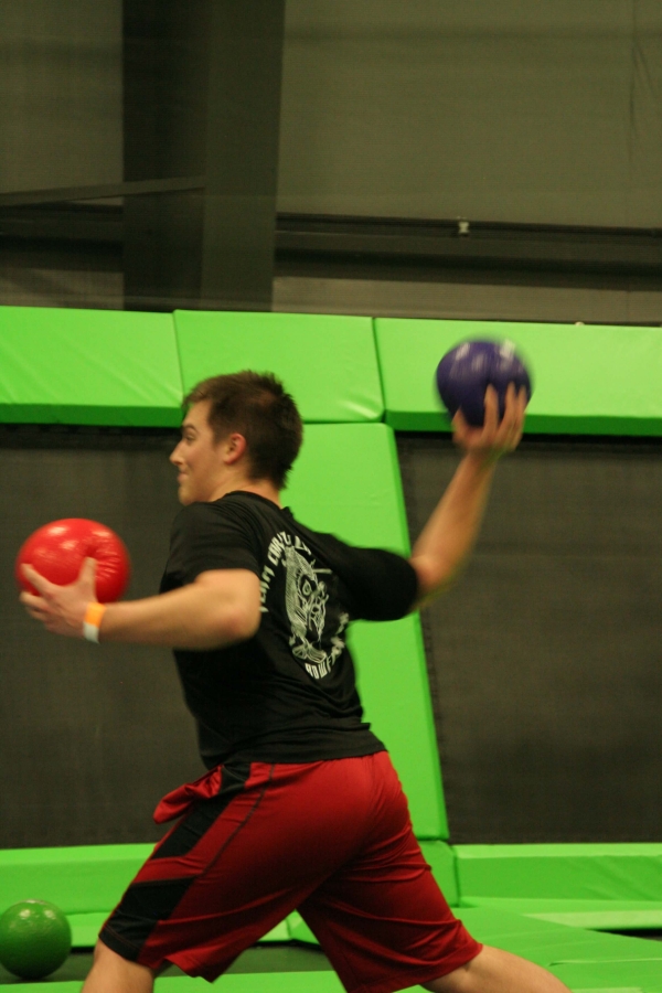 Teenage Throwing Dodgeballs